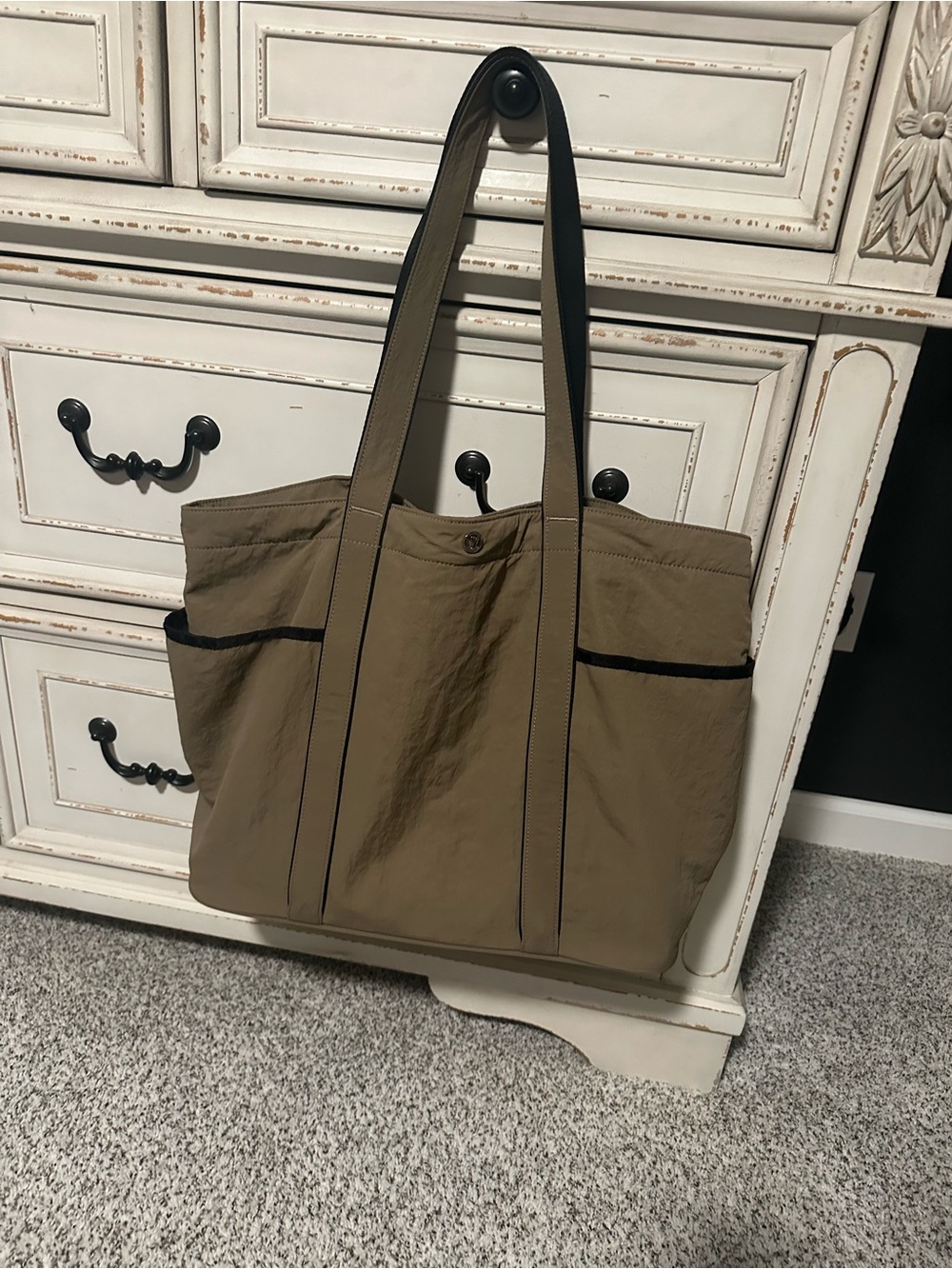 lululemon athletica Khaki Tote with Black Trim